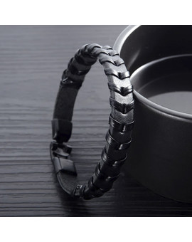 Черный плетеный браслет, изображение 6
