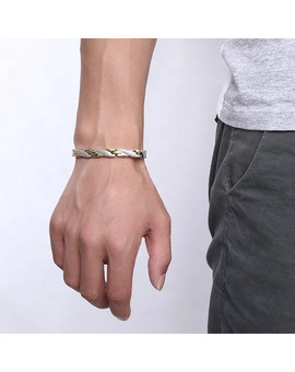Бело-золотой магнитный браслет, изображение 4