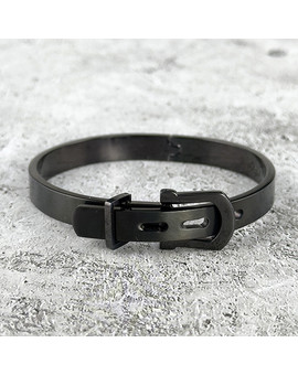 Мужской браслет-ремень из стали черный, изображение 1