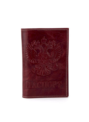 Обложка для паспорта из натуральной кожи Коричневая