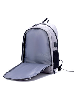Рюкзак на молнии серый, изображение 6