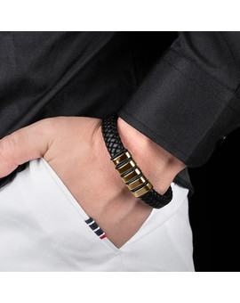 Кожаный браслет с золотой застежкой, изображение 5